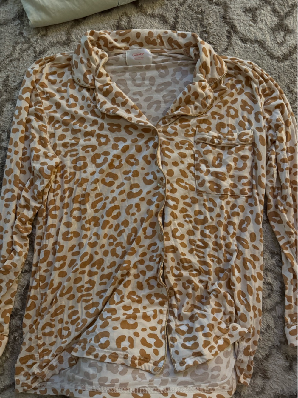 In My Sundays Camel Leopard Print TOP ONLY